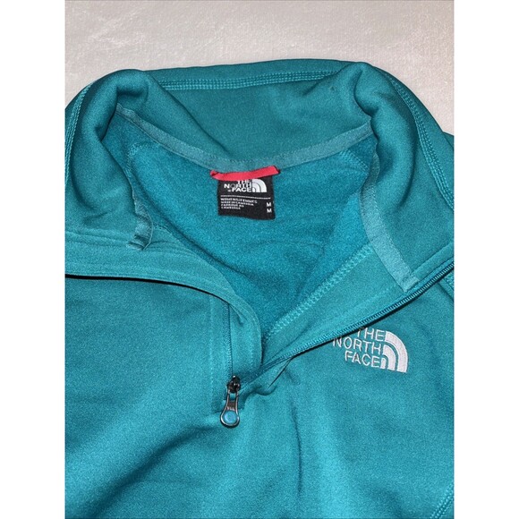 The North Face Women’s Teal Fleece Pullover Medium M | Half Zip Lightweight Warm - Picture 3 of 4